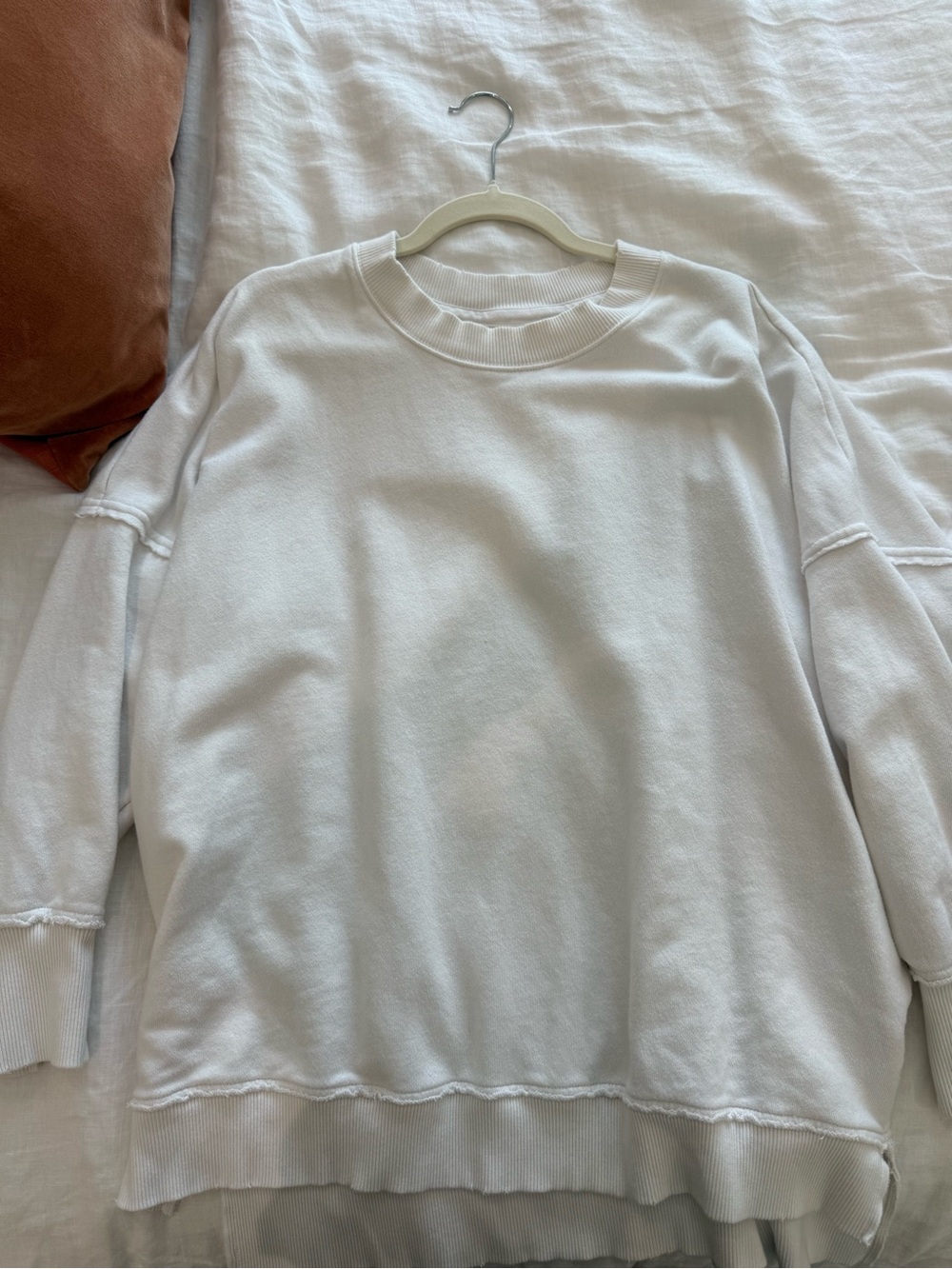 Aerie Classic Oversized White Crewneck Sweatshirt